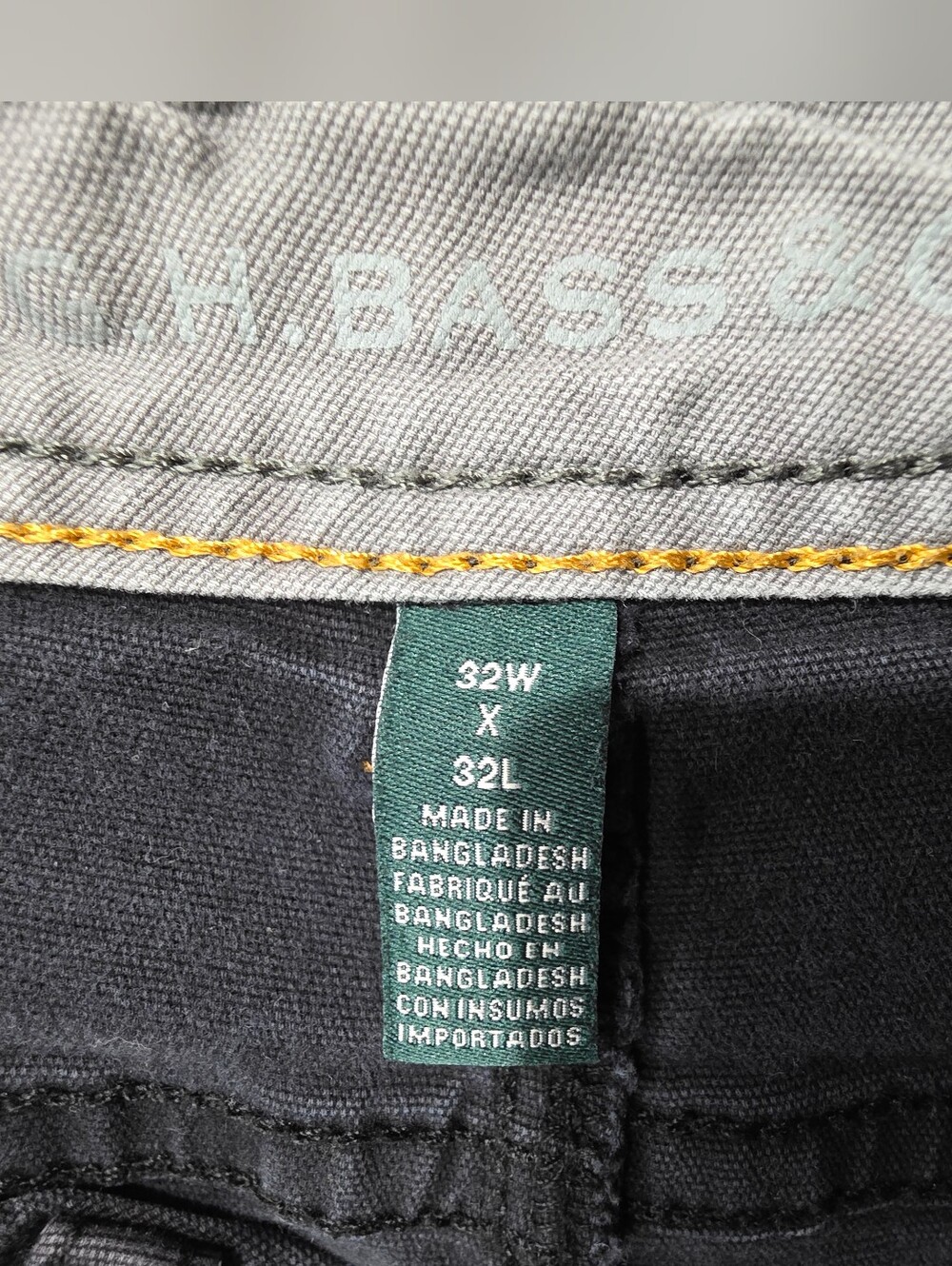 G.H. Bass & Co. Gray Straight Men’s Jeans with Yellow Contrast Stitching